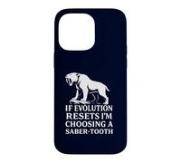 Saber Tooth Tiger Evolution Reset Vintage Animal Lover Humour Coque pour iPhone 14 Pro Max