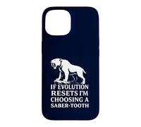 Saber Tooth Tiger Evolution Reset Vintage Animal Lover Humour Coque pour iPhone 15