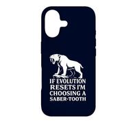 Saber Tooth Tiger Evolution Reset Vintage Animal Lover Humour Coque pour iPhone 17