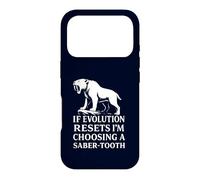 Saber Tooth Tiger Evolution Reset Vintage Animal Lover Humour Coque pour iPhone 17 Pro
