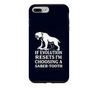 Saber Tooth Tiger Evolution Reset Vintage Animal Lover Humour Coque pour iPhone 7 Plus/8 Plus