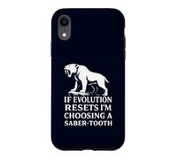 Saber Tooth Tiger Evolution Reset Vintage Animal Lover Humour Coque pour iPhone XR
