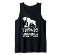 Saber Tooth Tiger Evolution Reset Vintage Animal Lover Humour Débardeur