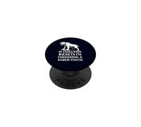 Saber Tooth Tiger Evolution Reset Vintage Animal Lover Humour PopSockets PopGrip Adhésif