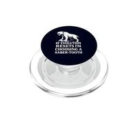 Saber Tooth Tiger Evolution Reset Vintage Animal Lover Humour PopSockets PopGrip pour MagSafe