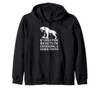 Saber Tooth Tiger Evolution Reset Vintage Animal Lover Humour Sweat à Capuche
