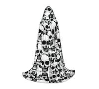SABFWF Cape à capuche avec imprimé crâne mexicain pour homme, cape de magicien avec capuche, parfaite pour Halloween et cosplay