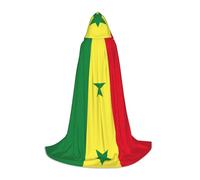 SABFWF Cape à capuche imprimée drapeau du Sénégal pour homme, cape de magicien avec capuche, parfaite pour Halloween et cosplay