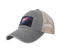 SABFWF Casquette de baseball élégante en maille imprimée galaxie dans l'univers, respirante, réglable et parfaite pour un usage quotidien, gris, Taille unique