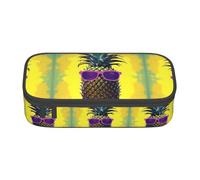 SABFWF Psych Étui à crayons multifonction avec citation ananas, parfaite pour les étudiants, les professionnels et les voyageurs, Noir , Taille unique, Trousse de maquillage