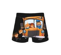 SABFWF Sous-vêtements confortables pour homme avec imprimé bus scolaire, boxer polyvalent, choix parfait pour la mode masculine, Noir , XXL