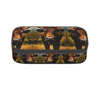 SABFWF Trousse à crayons polyvalente avec imprimé vache mignonne - Grande capacité - Pour le bureau, Noir , Taille unique, Étui à clé