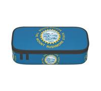SABFWF Trousse multifonction avec imprimé drapeau du Dakota du Sud, parfaite pour les étudiants, les professionnels et les voyageurs, Noir , Taille unique, Trousse de maquillage