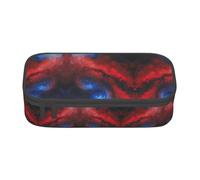 SABFWF Trousse multifonction avec imprimé galaxie rouge et bleue, parfaite pour les étudiants, les professionnels et les voyageurs, Noir , Taille unique, Trousse de maquillage