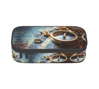 SABFWF Trousse multifonction avec motif boussole et carte nautique, parfaite pour les étudiants, les professionnels et les voyageurs, Noir , Taille unique, Trousse de maquillage