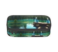 SABFWF Trousse polyvalente avec imprimé Lake Fairy - Grande capacité - Pour le bureau, Noir , Taille unique, Étui à clé