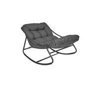 SABHA - Fauteuil à Bascule en Métal et Textilène Gris avec Coussin Gris - Altobuy