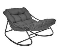SABHA - Fauteuil à Bascule en Métal et Textilène Gris avec Coussin Gris - Altobuy