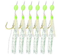 Sabiki Flasher Rigs For Fishing,Shoous Fishing,6 Arm Hooks,Red,White Fish Skin,Sea,Freshwater,Rigs With Comcussion Snap,1 Pack,6pcs - Type Green-18