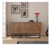 Sabinov - Buffet En Bois 2 Portes Et 3 Tiroirs 140 Cm