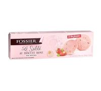 SABLE AU BISCUIT ROSE À LA FRAISE 110GR, BISCUITS FOSSIER, LOT DE 4