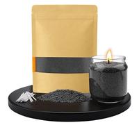 Sable et mèches de bougie - 500 g - Granulés et mèches - Perles de cire perlées avec 20 mèches (noir)