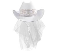 Sable sur ma peau Chapeaux de mariée Chapeau de cowboy occidental pour filles ou femmes pour fête mariage et anniversaire femme bottines cowboy, Wh2, taille unique