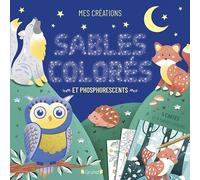 Sables colorés et phosphorescents - Pochette de loisirs créatifs avec 4 tableaux, 1 pinceau, 3 sachets de sable coloré et 1 sachet de sable phosphorescent - À partir de 4 ans