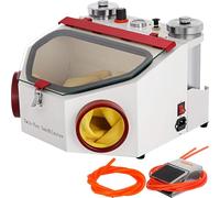Sableuse 220 V, sableuse dentaire 50 W, sableuse avec deux broches et barre lumineuse LED, appareil de sablage adapté pour le polissage et l'élimination de la rouille, cabine de sablage avec