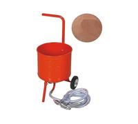 Sableuse Aérogommeuse mobile sur Roulettes 31,50L 50lb 23kg + Sac 20 kg d'Abrasif Garnet Mesh 200