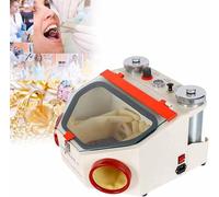 Sableuse de laboratoire dentaire avec pédale de commande et éclairage LED, 2 stylos, 2 réservoirs, éclairage LED et grande fenêtre de visualisation, for le polissage des couronnes en porcelaine