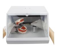 Sableuse dentaire professionnelle avec lumière LED, 2 filtres, verre trempé, double échappement pour l'efficacité du nettoyage de laboratoire