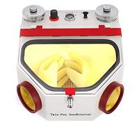 Sableuse dentaire, sableuse de laboratoire dentaire, machine de sablage fin à double stylo, 2 stylos + 2 réservoirs, lumière LED pour sableuse de laboratoire dentaire et grande fenêtre de vue avec com