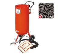 Sableuse mobile pro 75L + 50 kg d'abrasifs usage unique MW Tools CAT02010PACK1