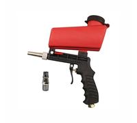 Sableuse pneumatique, 90 psi, kit de pistolet à sable portable à débit réglable, machine de sablage abrasif portable pour l'entretien de l'appareil de nettoyage de surface (rouge)
