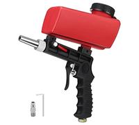 Sableuse Pneumatiques Portable Pistolet à Sableuse Professionnel Pistolet Sablage Sableuse Pneumatiques Sandblaster pour Enlever Les Ecailles de Peinture Rouille(Rouge)