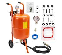 Sableuse Portable à Pression Sur Roues, 5/10/20 Gallons, 60-125 PSI, Kit De Sablage à Air Haute Pression Avec 4 Buses Céramique, Séparateur Huile-Eau, Manomètre, Décapage Peinture, Taches, Rouille
