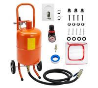 Sableuse Portable à Pression Sur Roues, 5/10/20 Gallons, 60-125 PSI, Kit De Sablage à Air Haute Pression Avec 4 Buses Céramique, Séparateur Huile-Eau, Manomètre, Décapage Peinture, Taches, Rouille