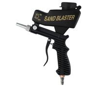 Sableuse portable alimentée par gravité pour enlever la rouille, kit de sablage à air réglable avec taille de 22 x 28 cm, noir et bleu, compatible avec compresseur d'air