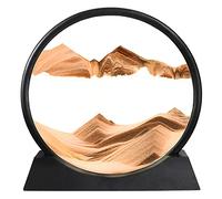 Sablier 3D Decoratif, Art du Sable en Mouvement, Peinture de Sable Qui Coule, Cadre Sable Mouvant, Sable Dynamique Art Pivotant à 360° avec Seringue, Vitesse Réglable des Sables Mouvants, 19 x 18cm