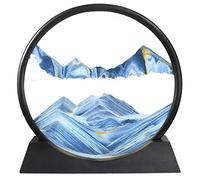 Sablier 3D Decoratif, Art du Sable en Mouvement, Peinture de Sable Qui Coule, Cadre Sable Mouvant, Sable Dynamique Art Pivotant à 360° avec Seringue, Vitesse Réglable des Sables Mouvants, 19 x 18cm