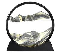 Sablier 3D Decoratif, Art du Sable en Mouvement, Peinture de Sable Qui Coule, Cadre Sable Mouvant, Sable Dynamique Art Pivotant à 360° avec Seringue, Vitesse Réglable des Sables Mouvants, 19 x 18cm