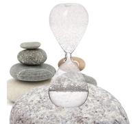 Sablier à eau - 8 x 8 x 20 cm - Verre borosilicate couleur lavande - Sablier à bulles - Minuteur décoratif soufflé à la bouche et résistant à la chaleur - Décoration de bureau pour la maison