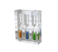 Sablier Acrylique 3/4/5 Coloré pour Jeux de Société | Trois Durées Intégrées, Repères Nets, pour Pâtisserie et Parties de Plateau, Minuterie Multiple, Suivi du Temps