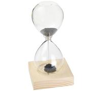 Sablier avec Sable magnétique, Hauteur env. 16 cm, autonomie 1 Minute, Base en Bois avec Aimant