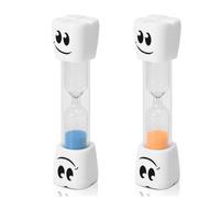sablier brossage dents enfant - 2 pcs de Sablier coloré d’Environ 3 Minutes avec Le Visage Souriant,minuteur brossage dents enfant,Horloge à Sable Sablier pour Enfant