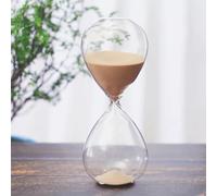 Sablier de 30 minutes en verre transparent, horloge unique marron doré avec contrôle du temps, jeux d'enfants, décoration de bureau (style 4)