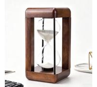 Sablier de 60 minutes en noyer de qualité supérieure, décoration pour la maison, le bureau, la décoration de mariage (blanc)