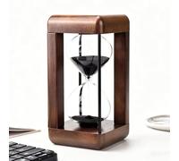 Sablier de 60 minutes en noyer de qualité supérieure, décoration pour la maison, le bureau, la décoration de mariage (noir)