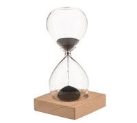 Sablier avec Sable magnétique, Hauteur env. 16 cm, autonomie 1 Minute, Base en Bois avec Aimant